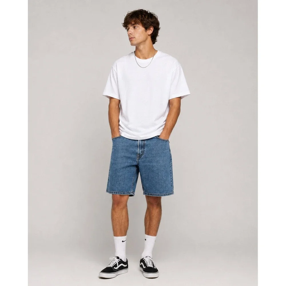 Levi's 550 Relaxed Fit Denim Shorts Sz 34‎ Blue Medium Wash Cotton Jean Jorts